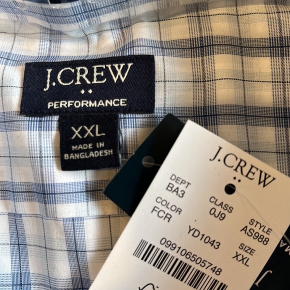 J CREW XXL LONG SLEEVE DRESS SHIRT SLIM CUT PERFORMANCE QUICK DRY MOISTURE WICK - Picture 2 of 8